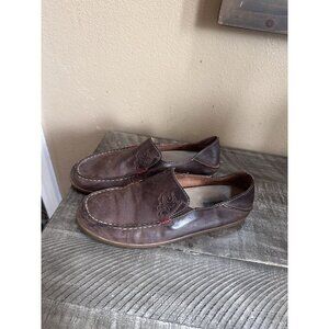 Olukai Womens Nohea Nubuck Brown Leather Slip-On Loafer Shoes US 7.5